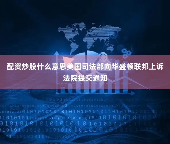 配资炒股什么意思美国司法部向华盛顿联邦上诉法院提交通知